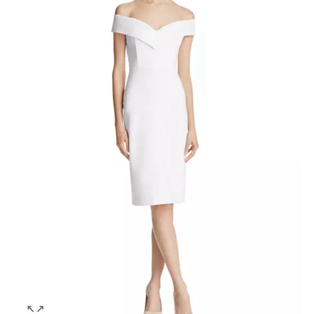 Alice + Olivia Strapless Luana Off the Shoulder White Dress